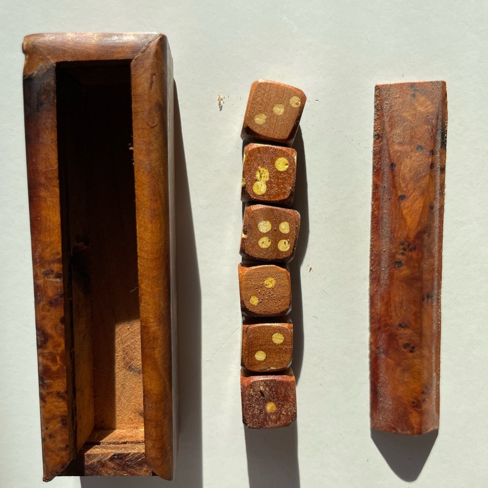 Dice Set - Moroccan burl wood dice set - Thuya handmade